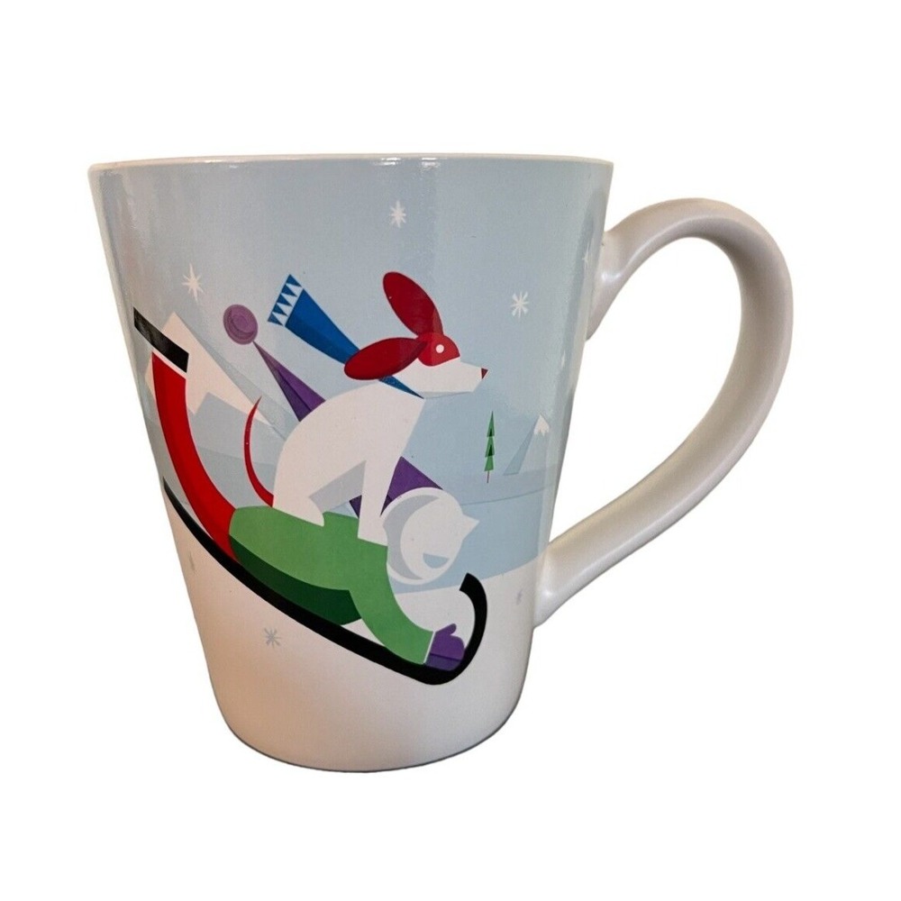 Starbucks‎ 2011 Christmas Holiday Dog Ski Boy Sledding 10oz Cup Mug Rare Retired